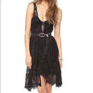 Free People Metallic Gold lace dress